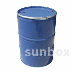 Bidone metallico 200L. Chiusura a cravatta e due bocche